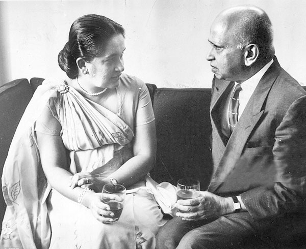 World’s first Woman Prime Minister Sirimavo Bandaranaike with first Ceylonese Governor General Sir Oliver Goonetilleke
