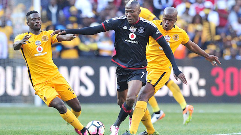 Orlando Pirates Football Club - The Orlando Pirates line-up vs Kaizer Chiefs  in the Soweto Derby at the FNB Stadium.