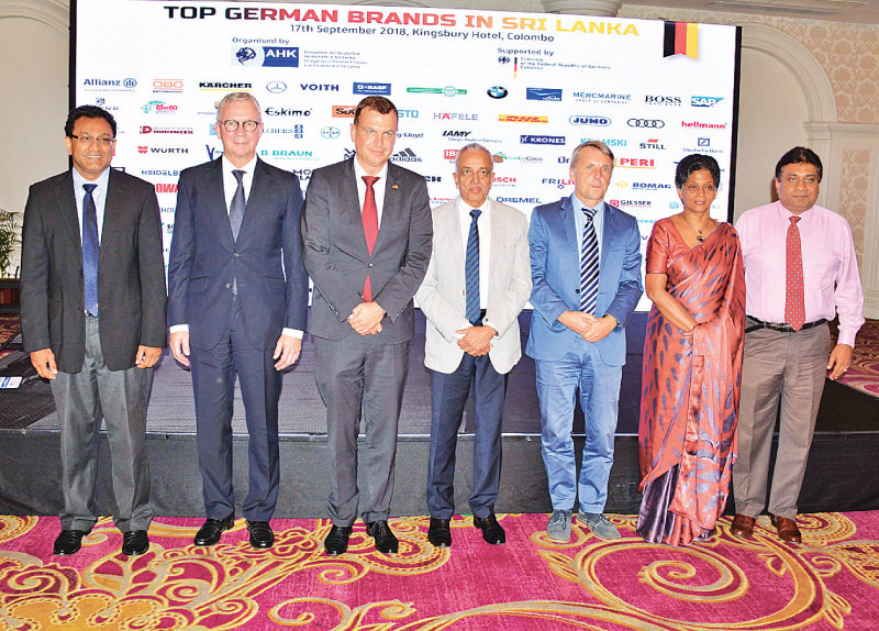Minister Samarawickrama, German Ambassador Jörn Rohde and other officials at the launch. Picture by Sudath Malaweera