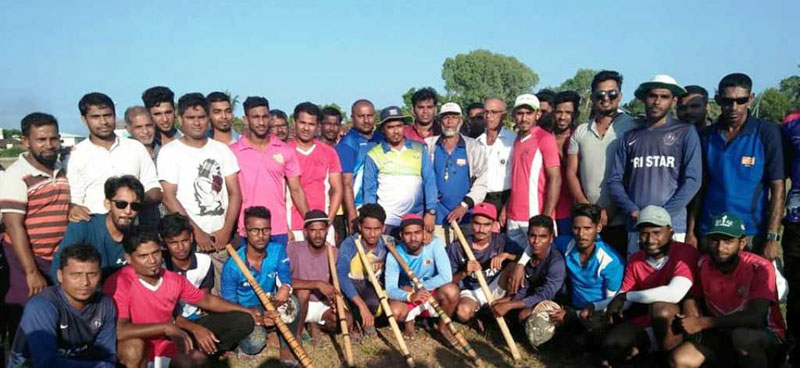 Ampara District men's elle champions, Addalaichenai Divisional team with officials.