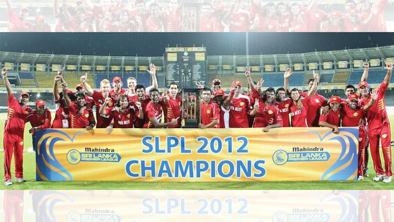 ‘Uva Next’ celebrate being crowned Sri Lanka Premier League Champions in 2012.