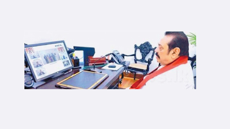 Prime Minister Mahinda Rajapaksa participates in the virtual inauguration of HCL