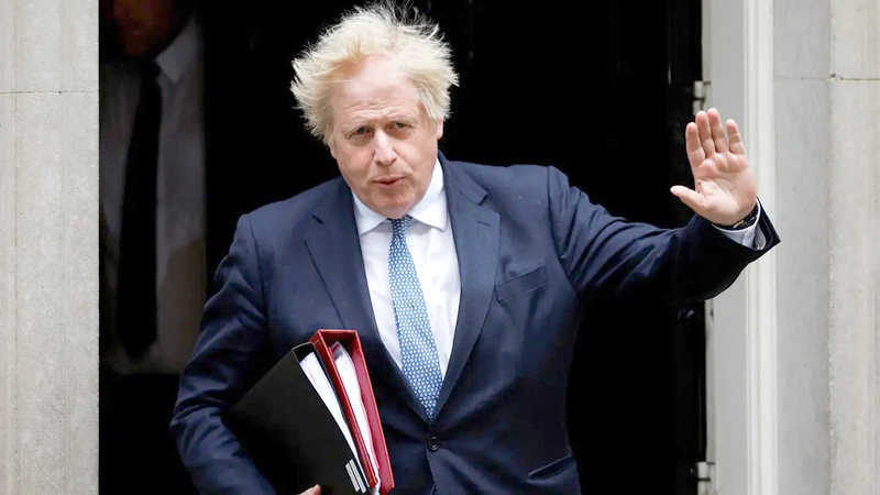 British Prime Minister Boris Johnson leaves the 10 Downing Street.
