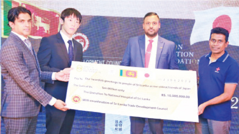 Some key officials of Trade Development Council, Nippon Donation Foundation make token donation to National Hospital officials