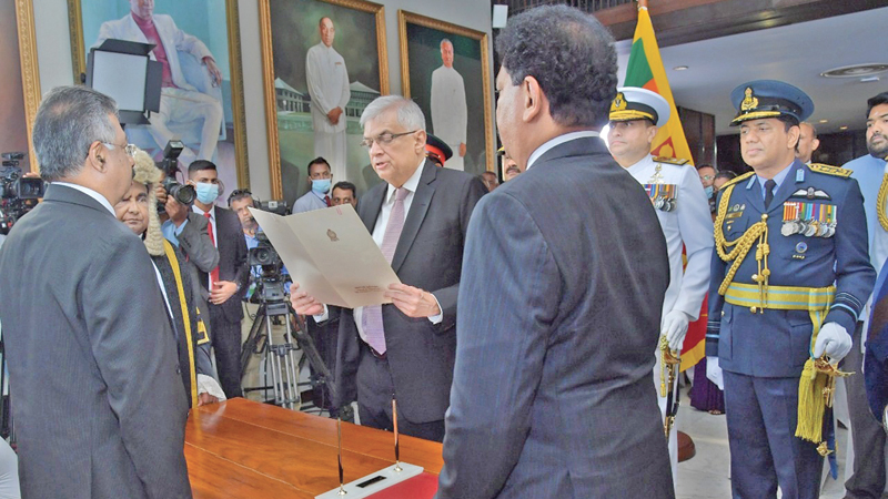 President Ranil Wickremesinghe was sworn-in as the Eighth Executive President before Chief Justice Jayantha Jayasuriya at the Parliamentary Complex. 