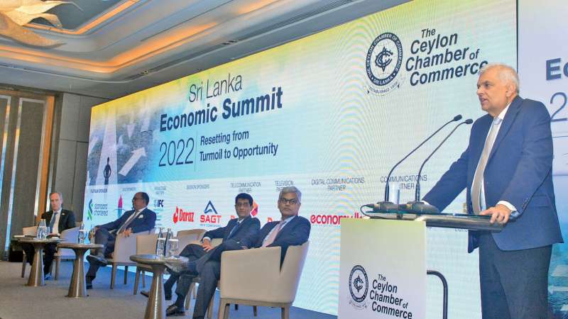 President Ranil Wickremesinghe at the inauguration of 2022 Economic Summit Pic by Sudath Nishantha