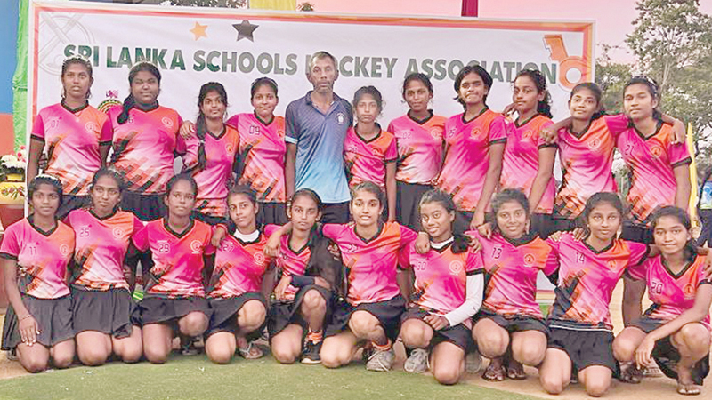 Panadura Balika Vidyalaya under 16 stickers with Coach Rangika Prasad Perera     
