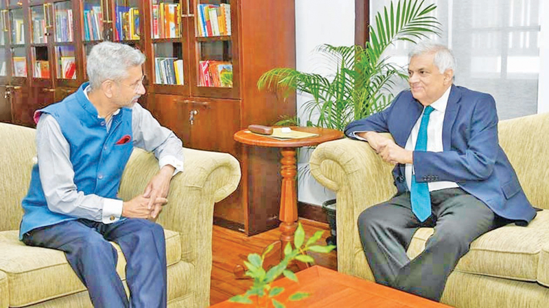 President Ranil Wickremesinghe with India’s External Affairs Minister Dr. S. Jaishankar.