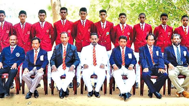 VIJITHA CENTRAL COLLEGE TEAM:  Front row (from left): M B Janidu Susanda Bandara (Vice Captain), H W Dinusha Jayasanka (Coach), L G Sujith (POG), Y V A A Premachandra (Vice Principal), Dayarathna Ranaweera (Vice Principal), S P U S L K Rajasinghe (Principal), A C J Hennedi (Vice Principal), W D Gunaweera (Vice Principal), Budhdhapriya Wickremarathna, S Yohan Tharinda (MIC), M Daham Venushka de Silva (Captain)   Back row (from left): S H Sachith Chanuka, Kushan Malinda Wijerama, R D Maleesha Lochana, D Randi