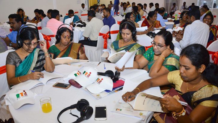 Information officers in the Northern Province at the Vavuniya programme.  Picture by Sudath Malaweera    