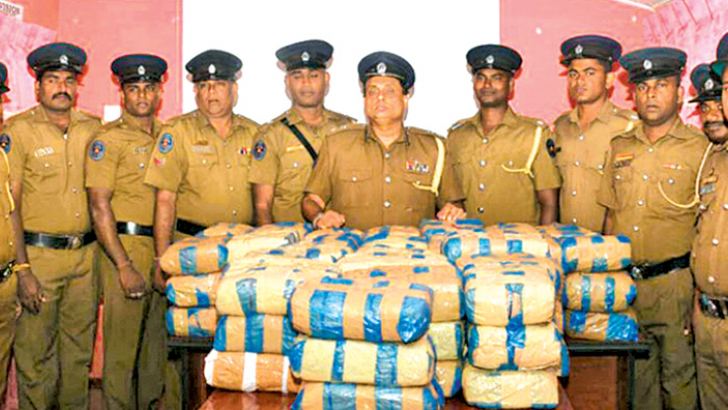 Mannar Police with the seized contraband