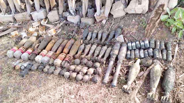 The cache of explosives. Picture by Vavuniya North Group Corr. 