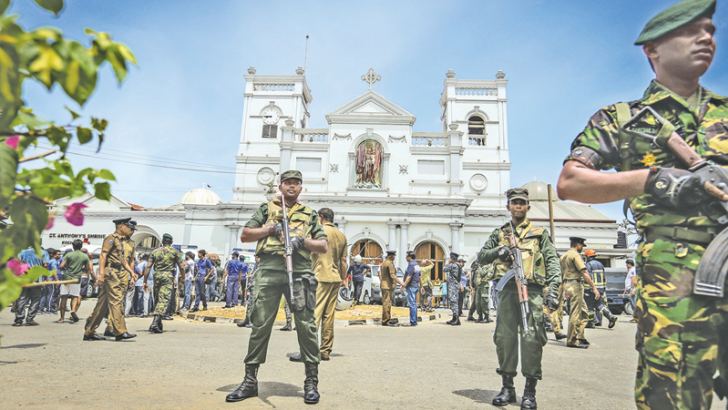 Security on high alert following the Easter Sunday church bombings.