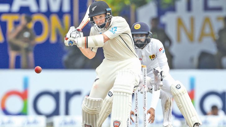 New Zealand’s Bradley-John Watling plays a shot during his defiant knock of  63 not out. - AFP   