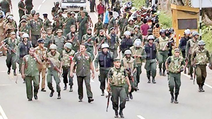 File photo: Soldiers under the Brigadier in Rathupaswela. 