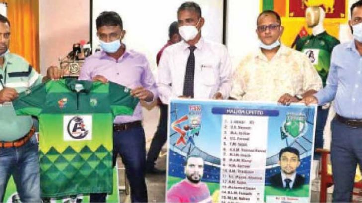 The new jerseys being handed over to members of the Miandad Sports Club, Sainthamaruthu