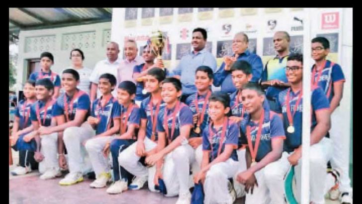 King Fisher under 13 cricket team posed for a photograph just after the finals against Freedom Cricket Academy at Ananda Sasthralaya Cricket Grounds Kotte. 