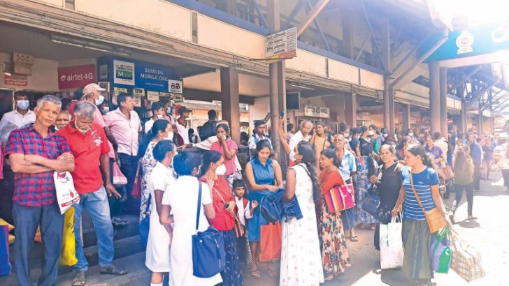 Passengers at the Badulla SLTB Depot wait for long-distance buses. Picture by Uva Province Group Corr.