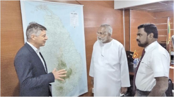 European Union Ambassador in Sri Lanka Denis Chaibi calling on Fisheries Minister Douglas Devananda - Picture by Nimal Wijesinghe