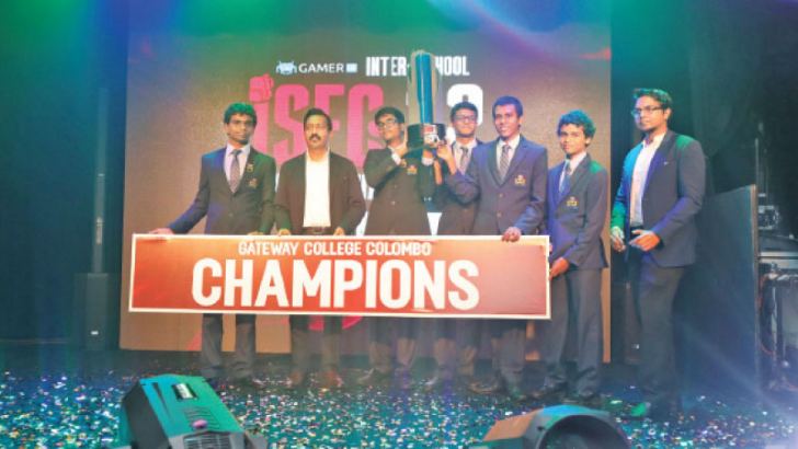 Overall champions Gateway College, Colombo team with the trophy